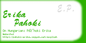 erika pahoki business card